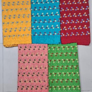 5 yard Swiss lace fabric heavy beaded embroidery African 100% cotton fabric swiss voile lace .