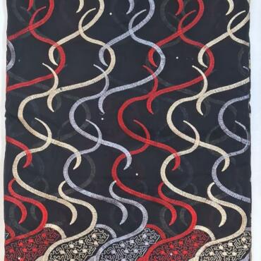 5 yard Swiss lace fabric heavy beaded embroidery African 100% cotton fabric swiss voile lace  D NO 3126-BLACK