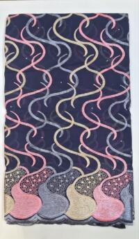 5 yard Swiss lace fabric heavy beaded embroidery African 100% cotton fabric swiss voile lace D NO 3126-BLUE