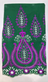 5 Yard Swiss Fabric High Quality Latest Heavy Beaded Embroidery African 100% Cotton Voile Lace Dubai Lafaya For Wedding Party (d no 3169) - Image 2