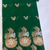 2.5 Yard Swiss Fabric High Quality Latest Heavy Beaded Embroidery African 100% Cotton Voile Lace  Lafaya For Wedding Party d no 3174