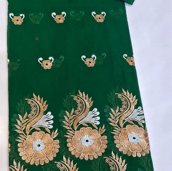 2.5 Yard Swiss Fabric High Quality Latest Heavy Beaded Embroidery African 100% Cotton Voile Lace  Lafaya For Wedding Party d no 3174