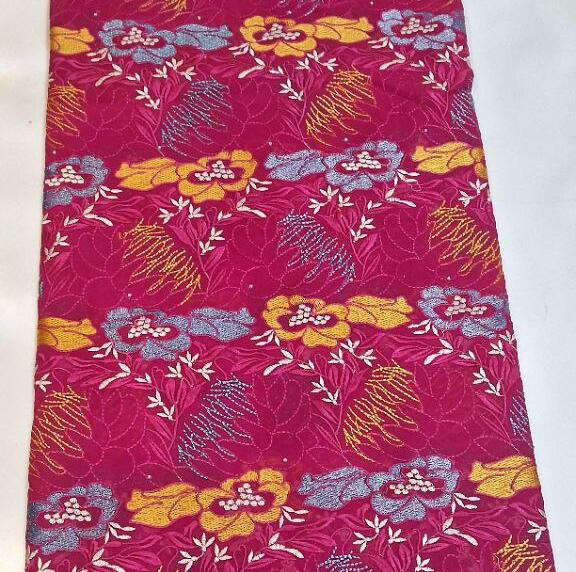 EMBROIDRED SWISS 2*2 VOILE LACE 100% COTTAN ,D NO3363 PINK