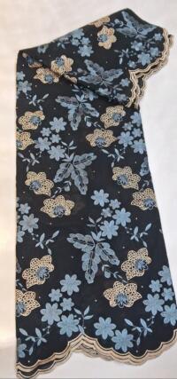 Swiss Lace Fabric African Lace Fabric 2025 Swiss Voile Lace 5Yards Autriche Brode 100% Cotton Fabric For Dress D NO 3293 BLACK