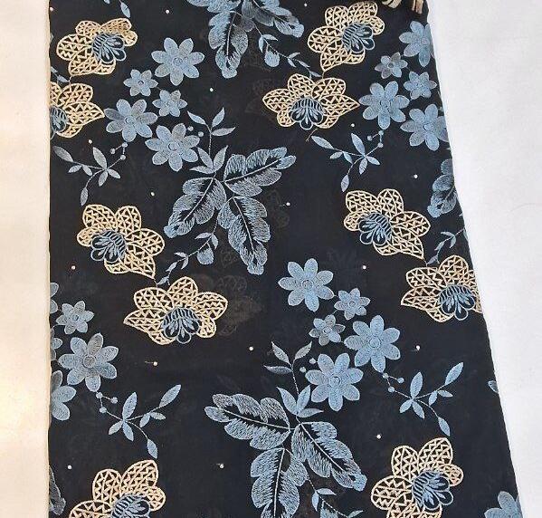 Swiss Lace Fabric African Lace Fabric 2025 Swiss Voile Lace 5Yards Autriche Brode 100% Cotton Fabric For Dress D NO 3293 BLACK