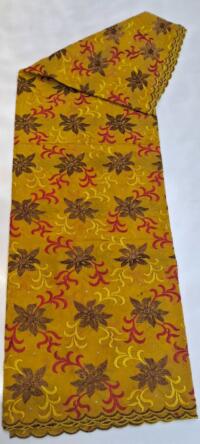 African Engagement Fabric, Swiss Lace, Nigerian Lace Fabric, African Lace, High-Quality Lace, African Wedding Fabric, African Cotton Fabric DESIGN NO-3332 MUSTRD