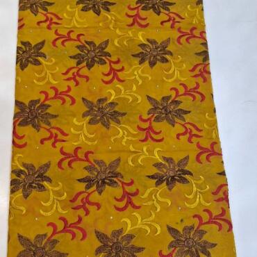 African Engagement Fabric, Swiss Lace, Nigerian Lace Fabric, African Lace, High-Quality Lace, African Wedding Fabric, African Cotton Fabric DESIGN NO-3332 MUSTRD