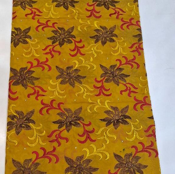African Engagement Fabric, Swiss Lace, Nigerian Lace Fabric, African Lace, High-Quality Lace, African Wedding Fabric, African Cotton Fabric DESIGN NO-3332 MUSTRD