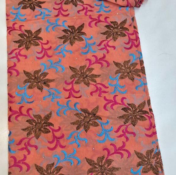 African Engagement Fabric, Swiss Lace, Nigerian Lace Fabric, African Lace, High-Quality Lace, African Wedding Fabric, African Cotton Fabric DESIGN NO-3332 PEACH