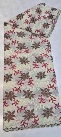 African Engagement Fabric, Swiss Lace, Nigerian Lace Fabric, African Lace, High-Quality Lace, African Wedding Fabric, African Cotton Fabric DESIGN NO-3332  CREAM