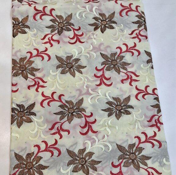 African Engagement Fabric, Swiss Lace, Nigerian Lace Fabric, African Lace, High-Quality Lace, African Wedding Fabric, African Cotton Fabric DESIGN NO-3332  CREAM