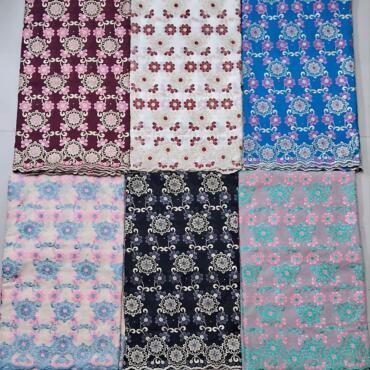 Swiss Voile Lace Fabric High Quality Embroidery African Cotton Lace Fabrics. d no 3305 all color