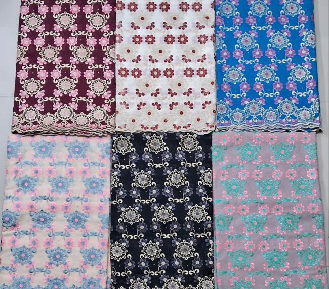 Swiss Voile Lace Fabric High Quality Embroidery African Cotton Lace Fabrics. d no 3305 all color