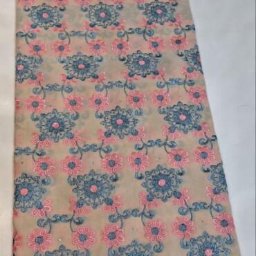 Swiss Voile Lace Fabric High Quality Embroidery African Cotton Lace Fabrics. d no 3305  creem
