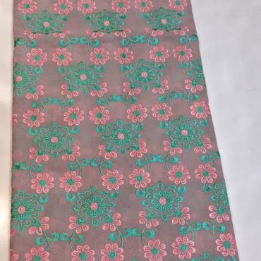 Swiss Voile Lace Fabric High Quality Embroidery African Cotton Lace Fabrics. d no 3305 peach